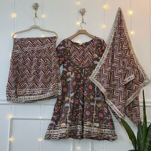Floral and sharara Dress Set with Dupatta